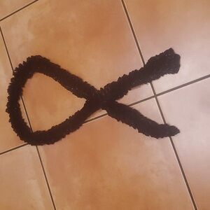 Black Glittery Ruffle Knit Scarf